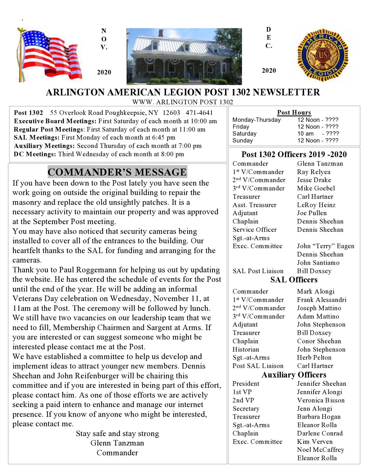American Legion ARLINGTON POST 1302 POST NEWSLETTER